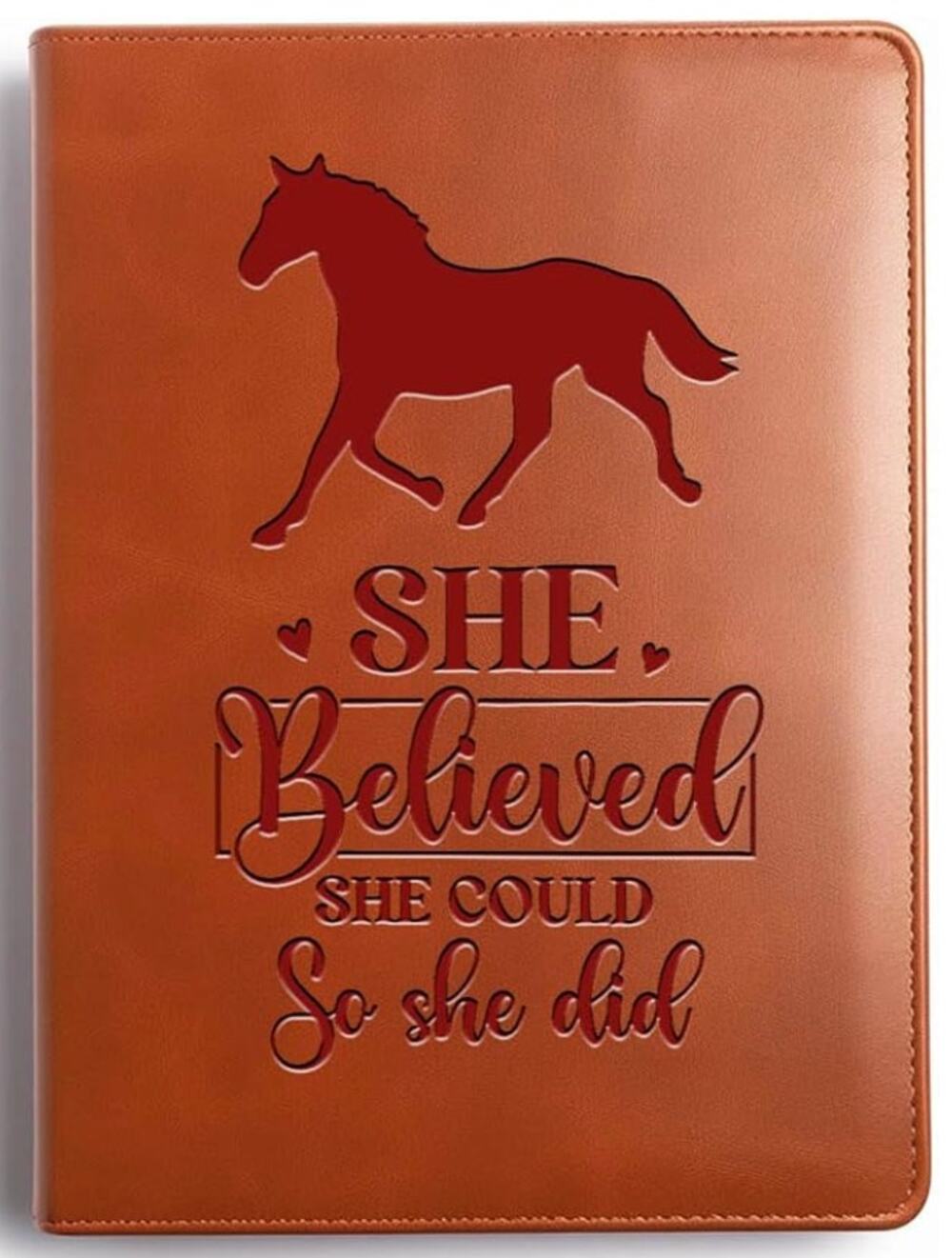 Horse Lovers Gift Leather Journal Notebook for Women *Sealed / Unopened- Brown